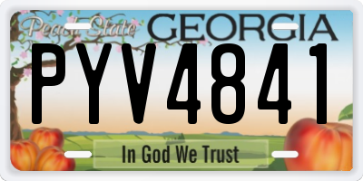 GA license plate PYV4841
