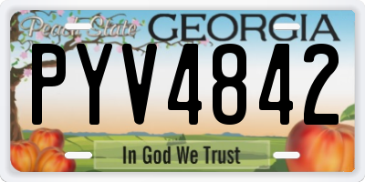 GA license plate PYV4842
