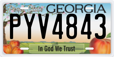 GA license plate PYV4843