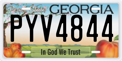 GA license plate PYV4844