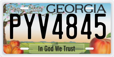 GA license plate PYV4845