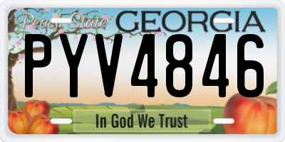 GA license plate PYV4846