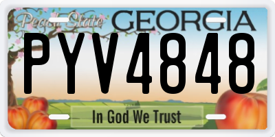 GA license plate PYV4848