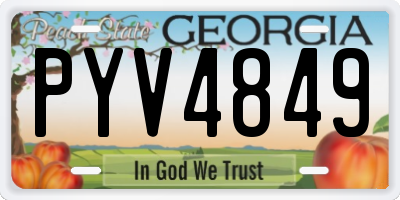 GA license plate PYV4849