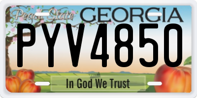 GA license plate PYV4850