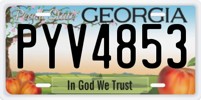 GA license plate PYV4853