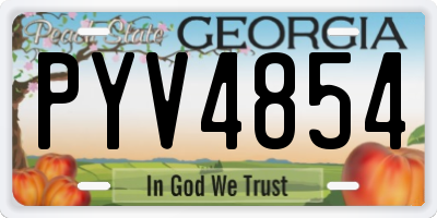 GA license plate PYV4854