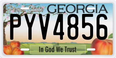 GA license plate PYV4856