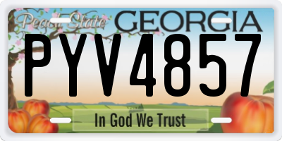 GA license plate PYV4857