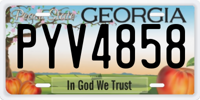 GA license plate PYV4858