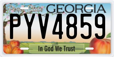 GA license plate PYV4859