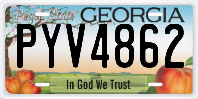 GA license plate PYV4862