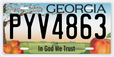 GA license plate PYV4863