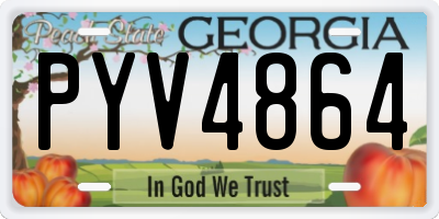 GA license plate PYV4864