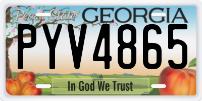 GA license plate PYV4865