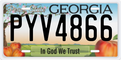 GA license plate PYV4866