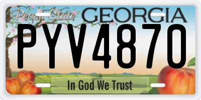 GA license plate PYV4870