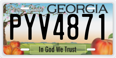 GA license plate PYV4871