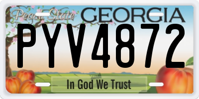 GA license plate PYV4872