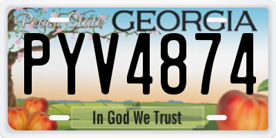 GA license plate PYV4874