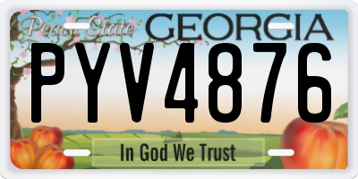GA license plate PYV4876