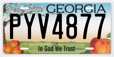 GA license plate PYV4877