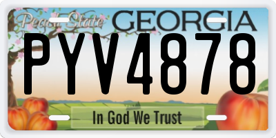 GA license plate PYV4878