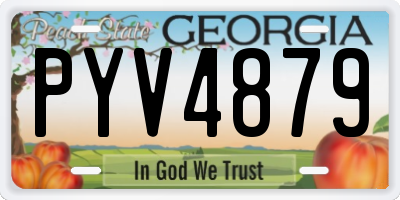 GA license plate PYV4879