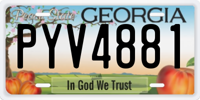 GA license plate PYV4881