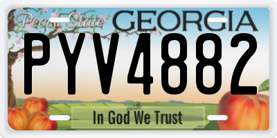 GA license plate PYV4882