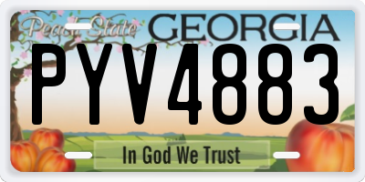 GA license plate PYV4883