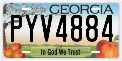 GA license plate PYV4884