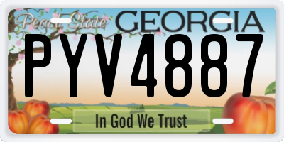 GA license plate PYV4887