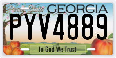 GA license plate PYV4889