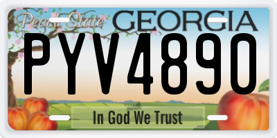 GA license plate PYV4890