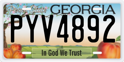 GA license plate PYV4892
