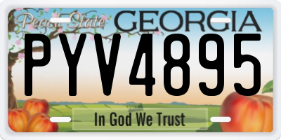 GA license plate PYV4895