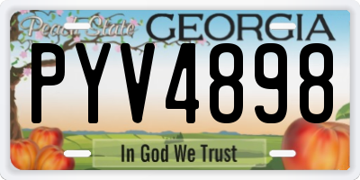 GA license plate PYV4898