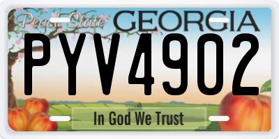 GA license plate PYV4902