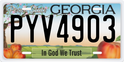 GA license plate PYV4903