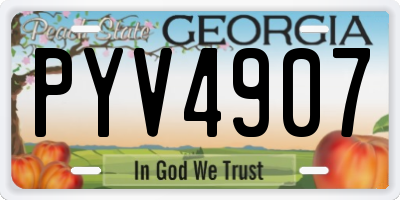 GA license plate PYV4907