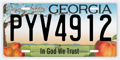 GA license plate PYV4912