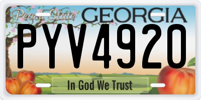 GA license plate PYV4920