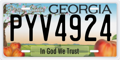 GA license plate PYV4924