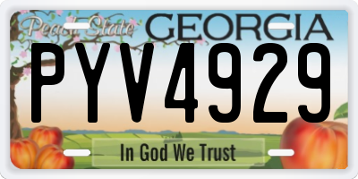 GA license plate PYV4929