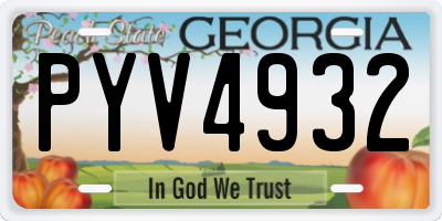 GA license plate PYV4932
