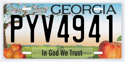 GA license plate PYV4941