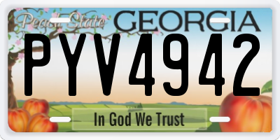 GA license plate PYV4942