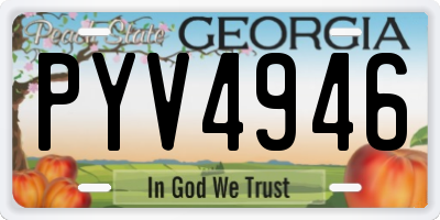 GA license plate PYV4946