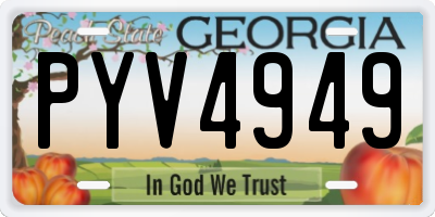 GA license plate PYV4949